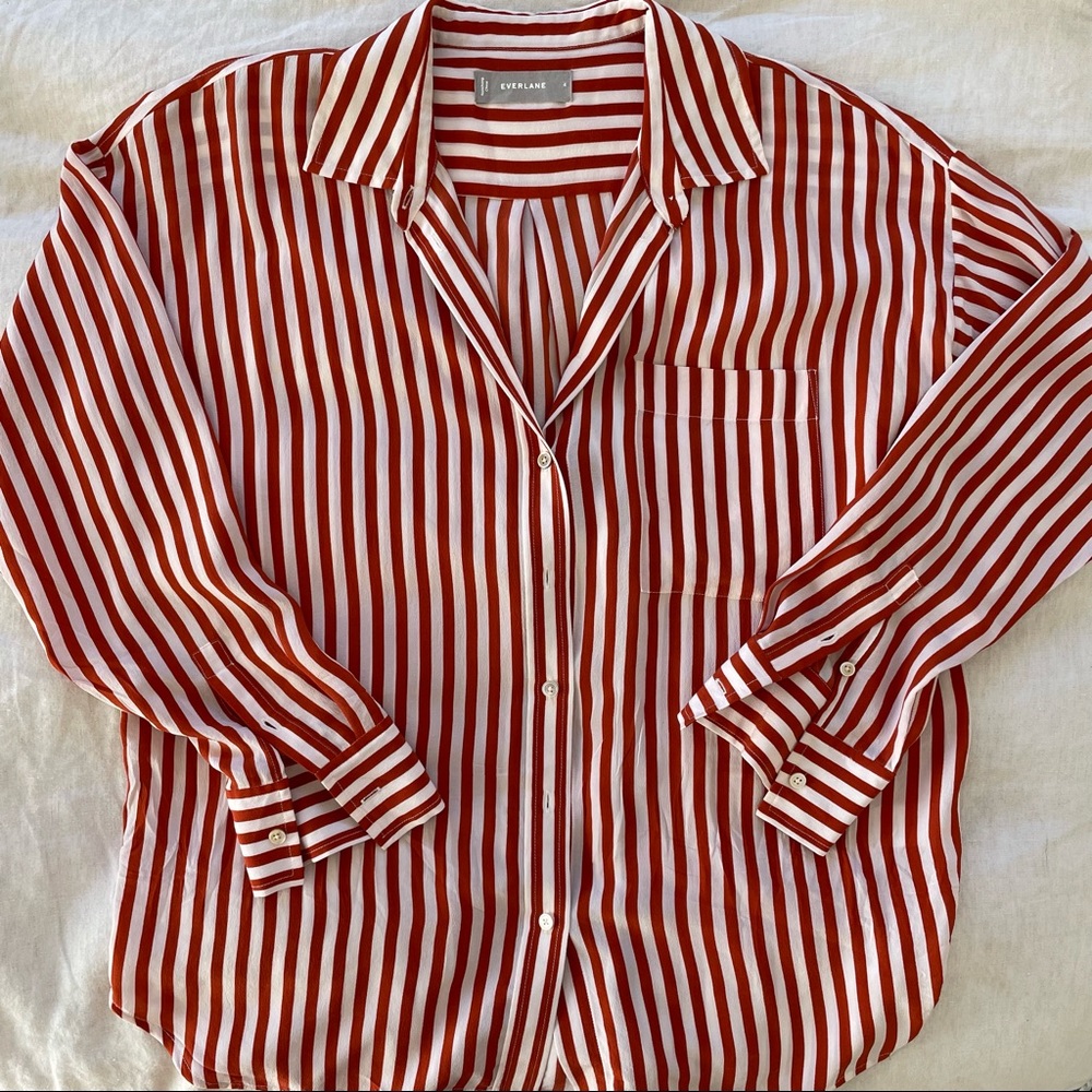 Everlane Striped Silk Shirt